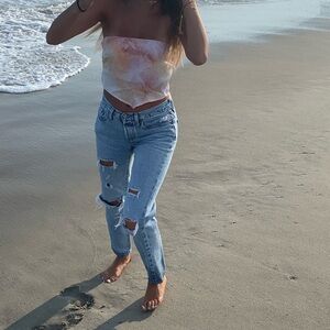 Pastel tie dye crop top